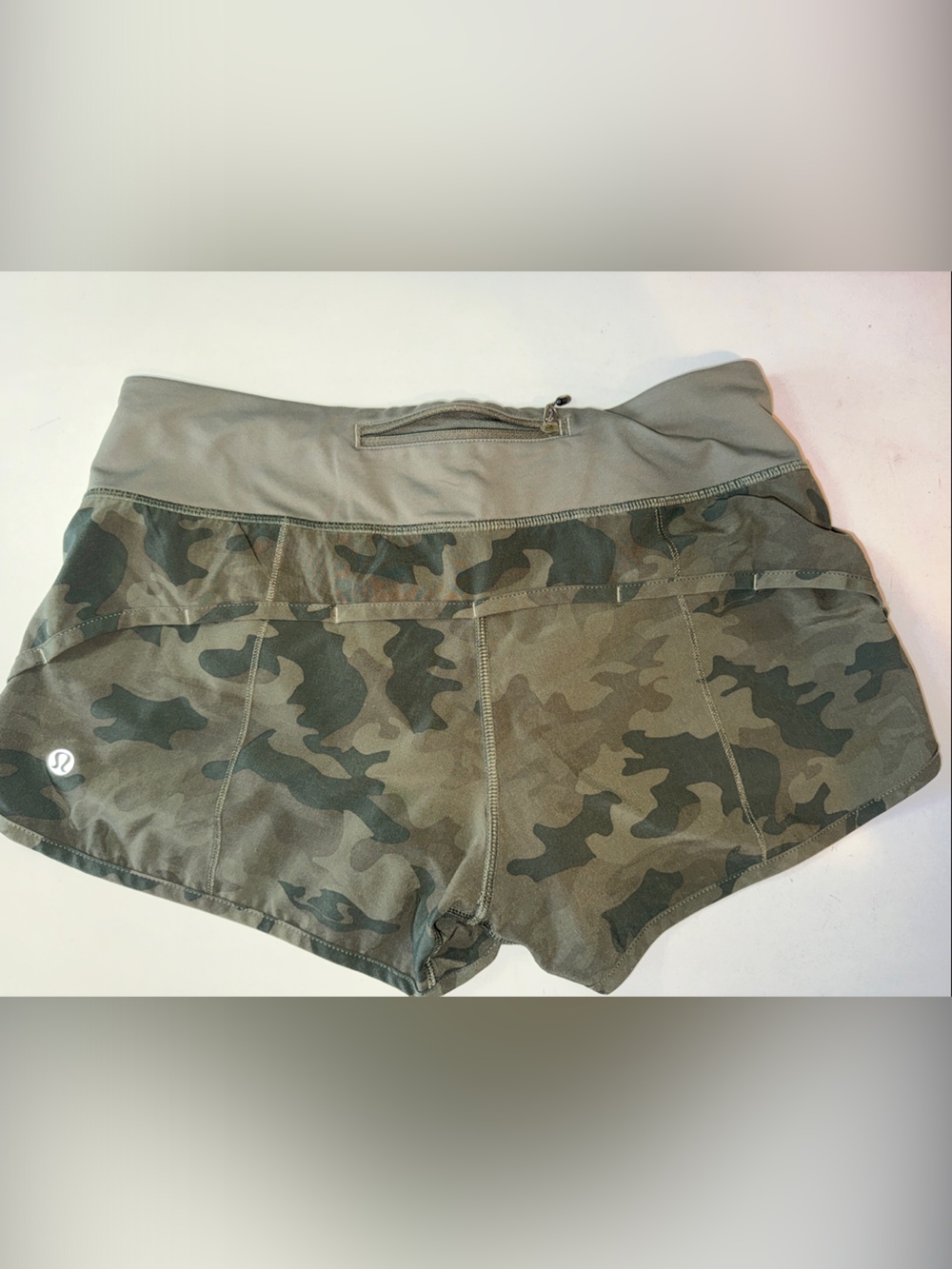 Lululemon Camo Athletic Shorts - Olive Green size 4. 2.5” inseam